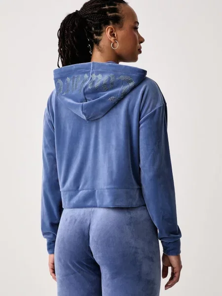Велюровый свитер Juicy Couture с капюшоном