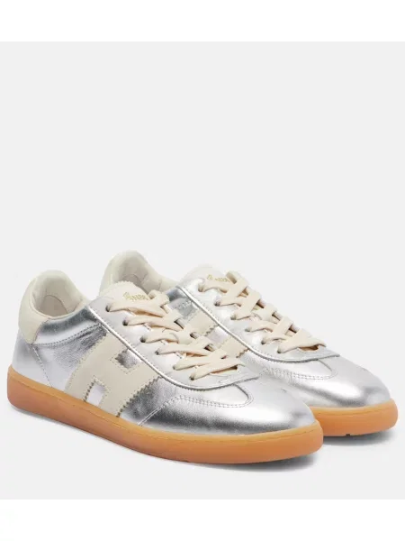 Sneakerși Hogan din piele argintiu