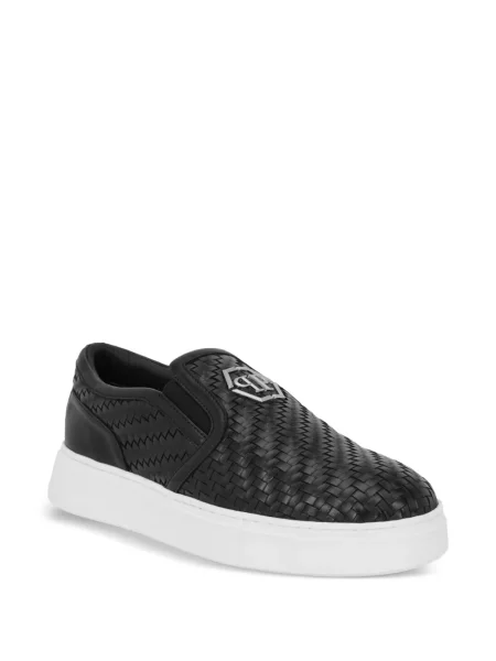 Chiloți Philipp Plein din piele slip-on negru