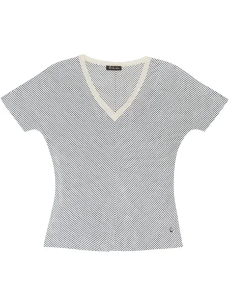 Tricou Loro Piana de mătase alb