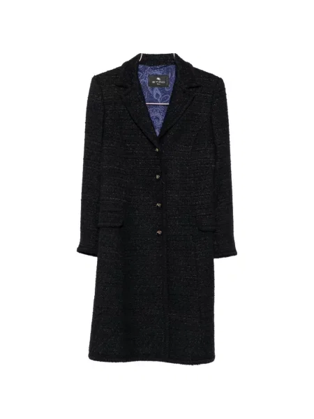 Palton Etro din tweed albastru