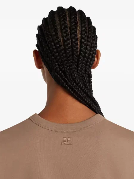 Tricou Courreges din jerseu maro