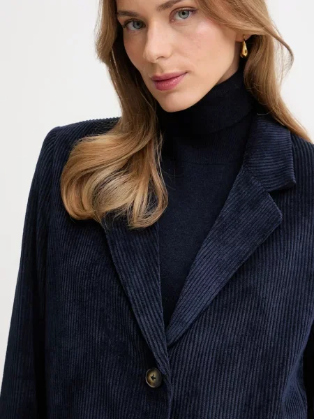 Вельветовий піджак United Colors of Benetton однобортний однотонний синій