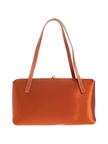 Geantă shopper Jil Sander din satin maro