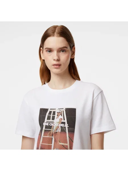 Lacoste T-Shirt Z Nadrukiem Piqué biała