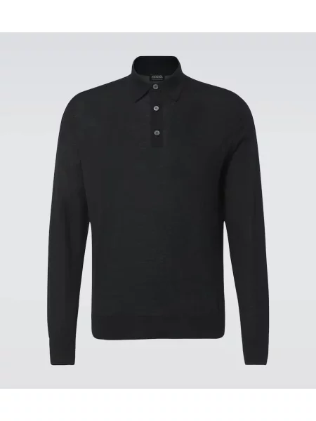 Polo Zegna de lână negru