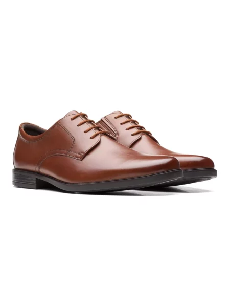 Półbuty Clarks skórzane wiązane brązowe