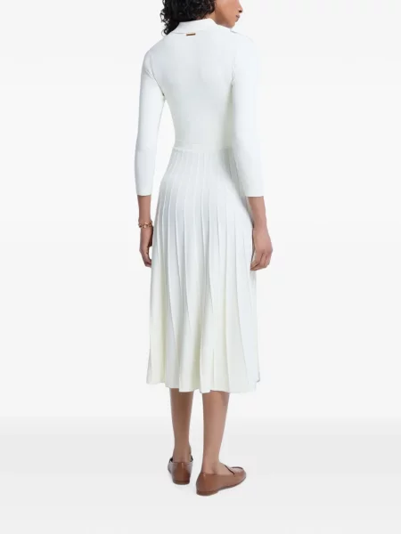 Gulerat rochie midi Michael Kors alb