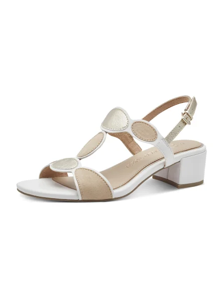 MARCO TOZZI Sandály velbloudí / světle béžová bílá