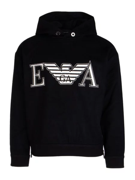 Суичър с качулка Emporio Armani с качулка черно