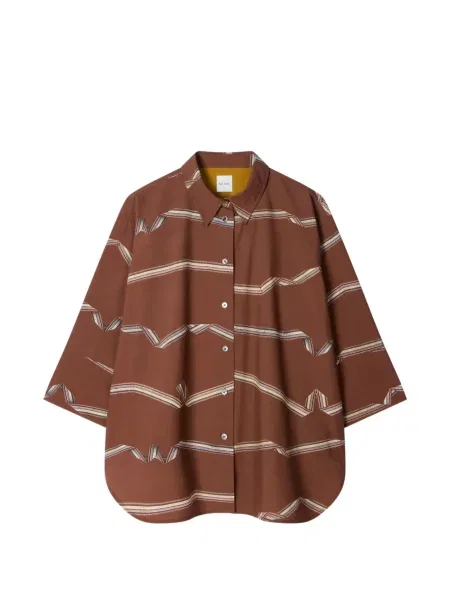 Koszula w paski Paul Smith w paski brązowa