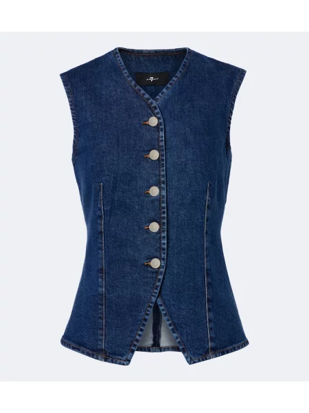 Vestă denim 7 For All Mankind albastru
