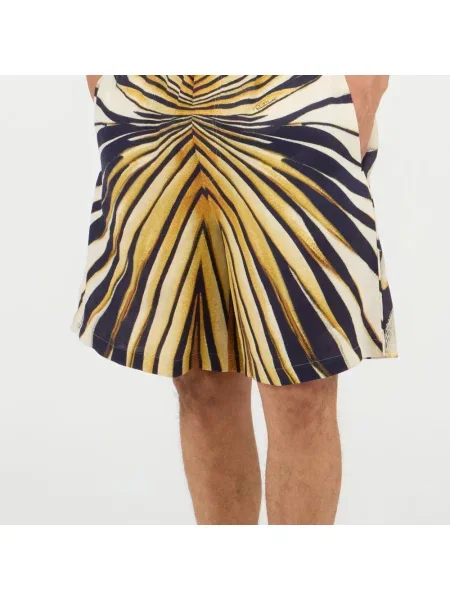 Lniane bermudy Roberto Cavalli z nadrukiem