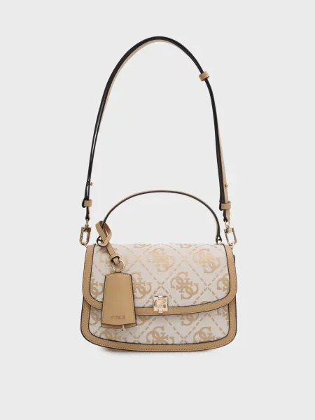 Сумка Guess з принтом бежева