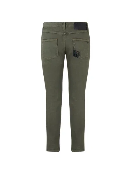 Skinny jeansy skinny Diesel z przetarciami zielone