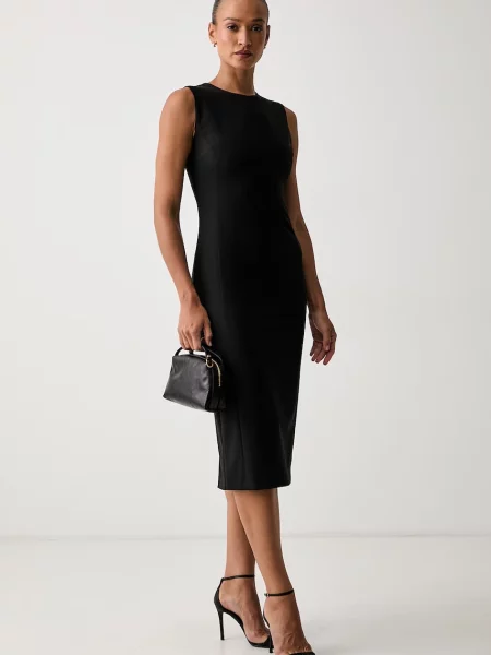 Pinko rochie cu amestec de lână negru