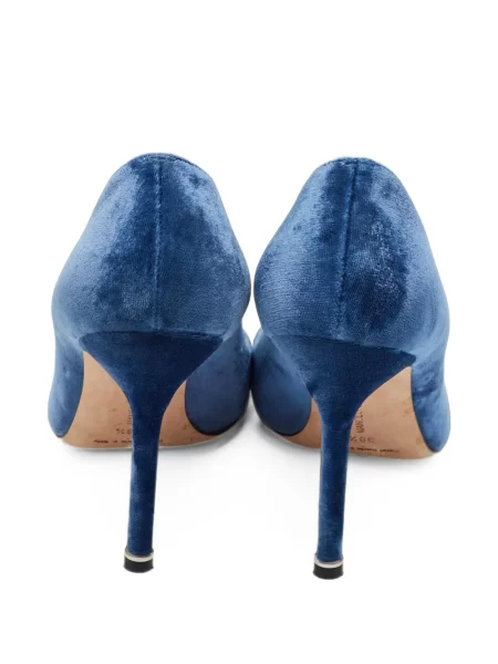 Pantofi cu toc Manolo Blahnik cu cataramă albastru