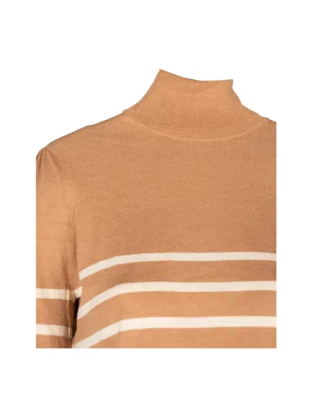 Sweter z golfem Liu Jo elegancki do golfa brązowy