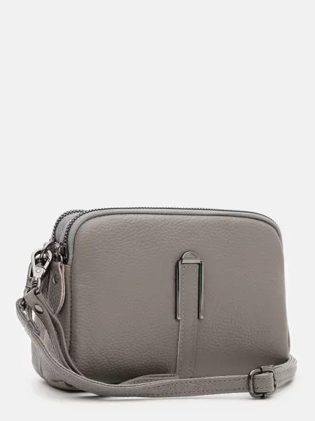 Кожаный клатч Borsa Leather серый