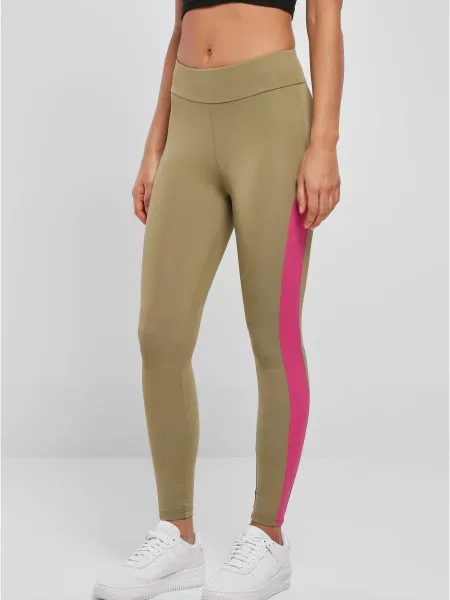 Urban Classics Leggings kaki / roz neon violet