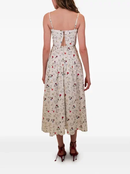 Spódnica midi Azeeza w kwiatki do kolan biała