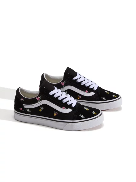 VANS Nízke tenisky Old Skool žltá / ružová / čierna biela