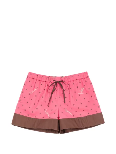 Pantaloni scurți Valentino Garavani din muselină roz