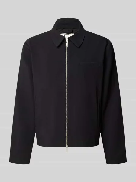 Kurtka koszulowa o kroju regular fit z zamkiem błyskawicznym dwustronnym model ASK' Casual Friday czarna