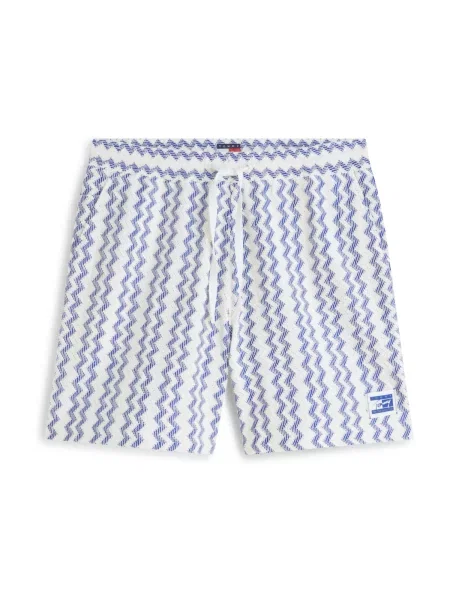 Tommy Jeans Παντελόνι Open Textured Logo Label μπλε λευκό