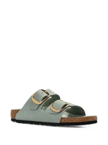 Sandale Birkenstock din piele cu cataramă verde