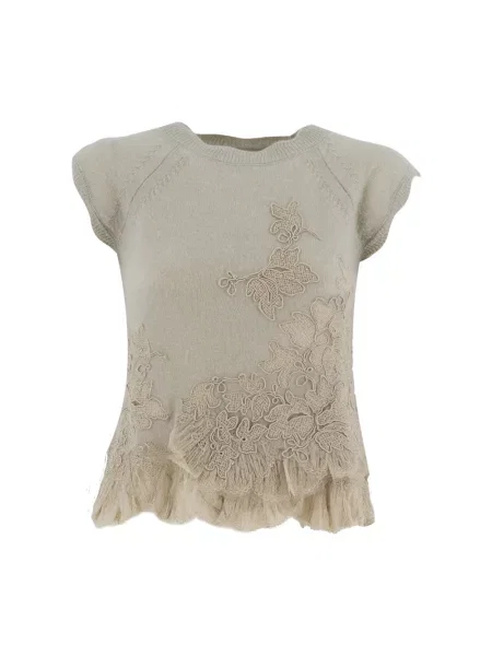 Krótki sweter Ermanno Scervino szary