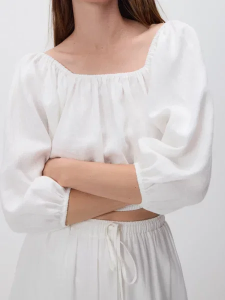 Reserved Лляна блуза білий