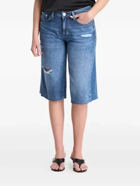 Pantaloni scurți Guess zdrențuiți albastru