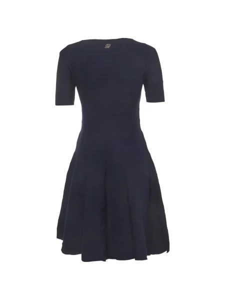 Rochie 424 tricotate evazată albastru
