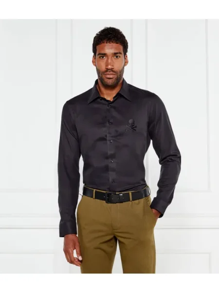 Philipp Plein Cămașă Herringbone negru