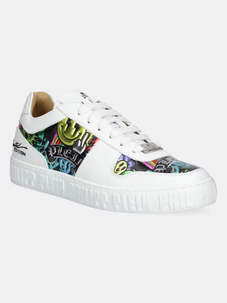 Philipp Plein sneakers din piele Nappa Lo-Top Smile 01 alb