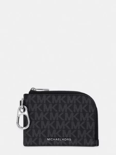 Michael Kors portofel pentru bărbați cu imitație de piele HUDSON negru