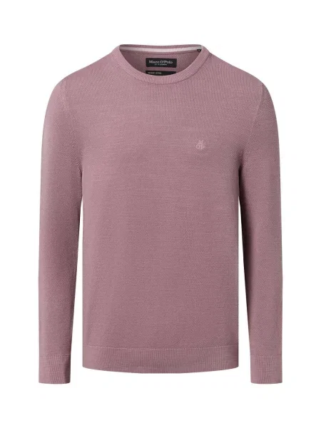 Marc O'Polo sweter z dzianiny Mężczyźni lila wypukły wzór tkaniny M fioletowy