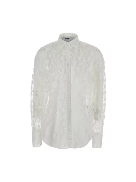 Koszula Msgm z długim rękawem biała