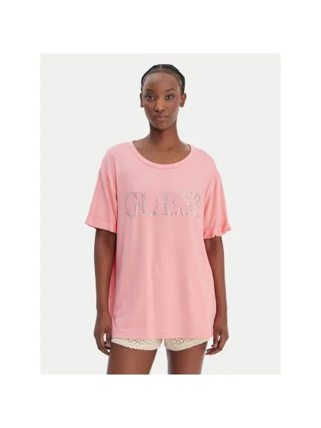 Guess Футболка Regular Fit рожевий