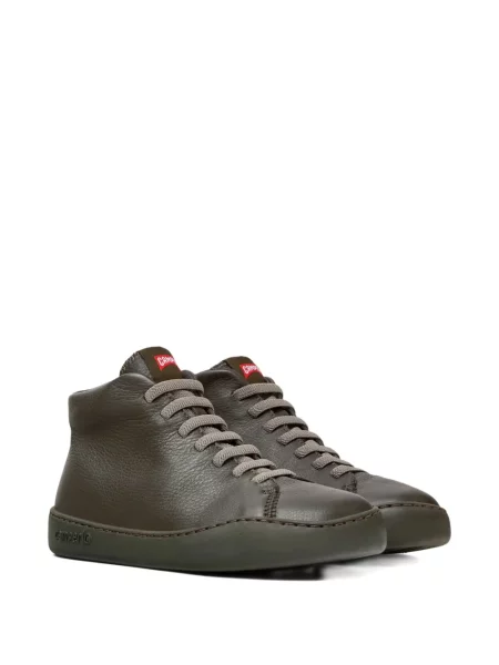 Sneakerși Camper cu șireturi din piele verde