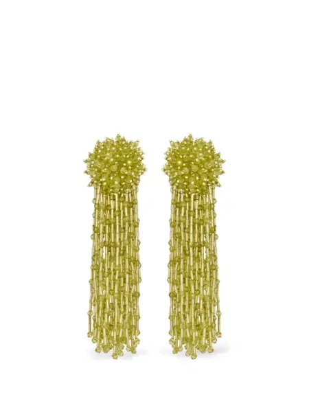 Обеци Oscar De La Renta мъниста зелено