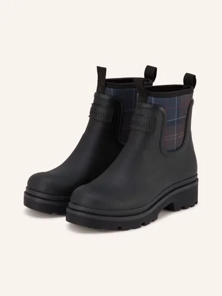 Kozaki z wytłaczanym logo model Cynthia Chelsea Welly' Barbour czarne