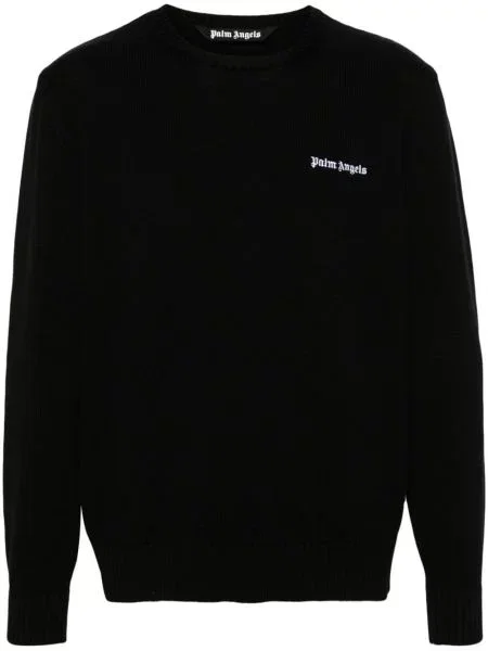 Pulover Palm Angels cu broderie negru