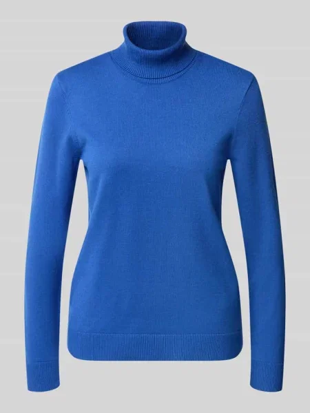 Sweter z golfem o kroju regular fit z mieszanki Betty Barclay niebieski