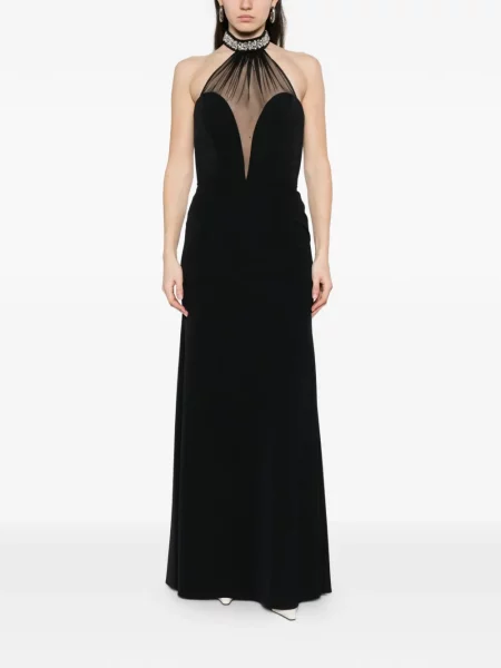 Maxi rochie maxi Alessandro Legora plasă de costum negru