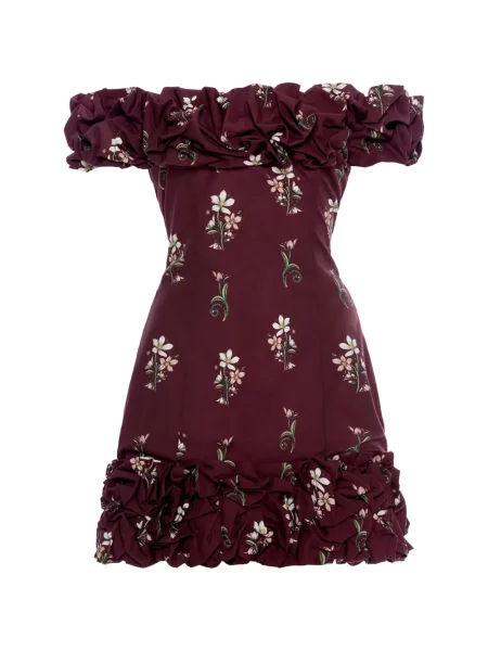 Rochie mini Agua By Agua Bendita cu model floral cu imagine roșu