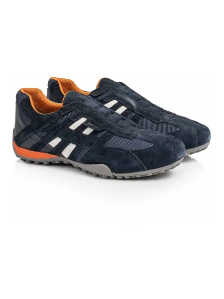Sneakersy Geox skórzane w wężowy wzór niebieskie