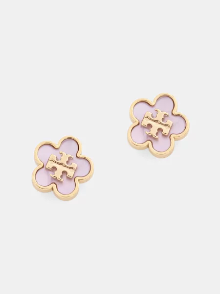 Tory Burch cercei pentru femei placate cu aur sidef ForgetMe roz