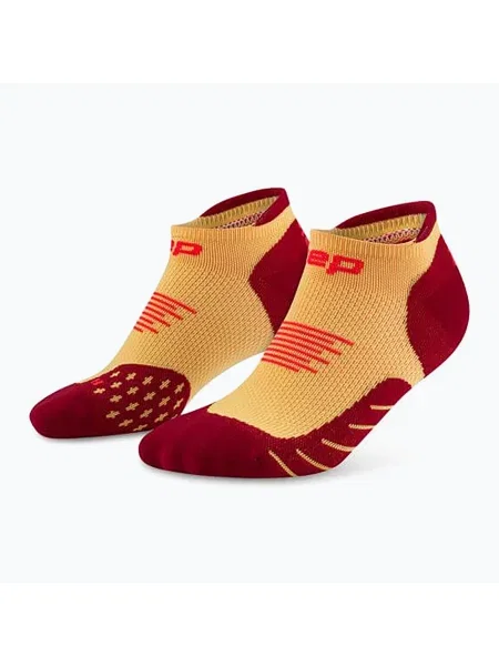 CEP Női kompressziós zokni Run No Show marigold/burgundy. Méret: EU borvörös